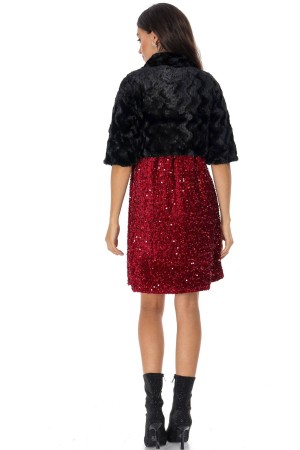 Faux fur short bolero in Black Aimelia JR674