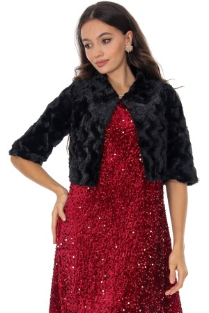 Faux fur short bolero in Black Aimelia JR674