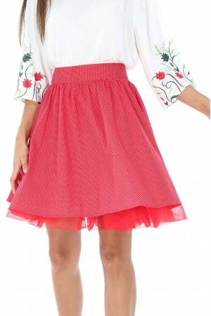 Red Skirt With Polka Dots - FR337