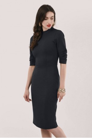 A midi length bodycon dress, Aimelia DR4347, In Black