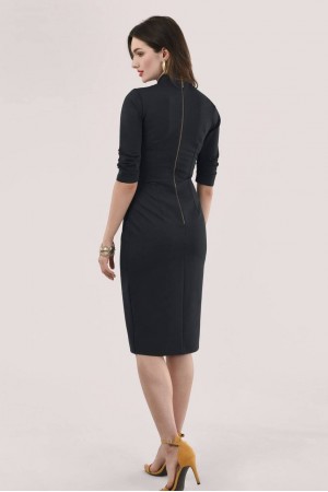 A midi length bodycon dress, Aimelia DR4347, In Black