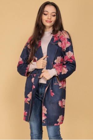 Chic jacket JR608 Navy/Pink with pockets