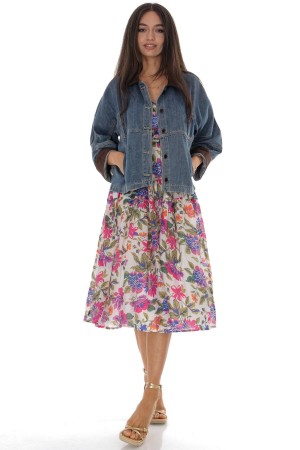 Casual denim jacket with pockets in cotton  Roh JR683