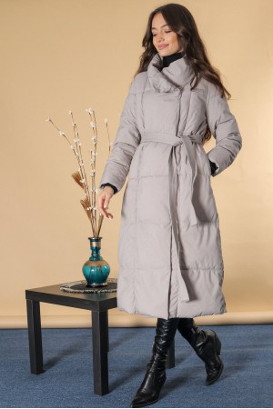 Long padded winter coat , Beige, Aimelia JR629