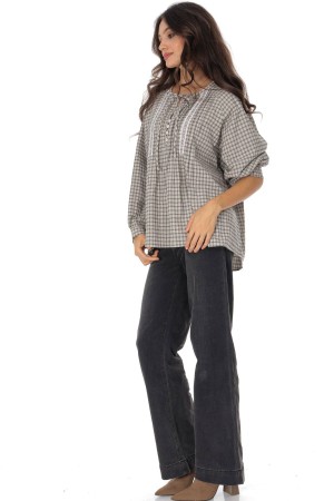 Oversized cotton boho top in Beige  Aimelia BR2953