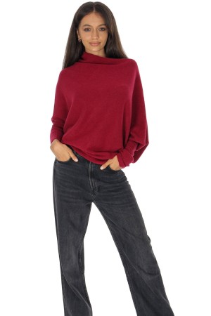 Cozy Women’s Sweater with Asymmetric Cut Wine BR2905 Cozy Women’s Sweater with Asymmetric Cut Wine BR2905