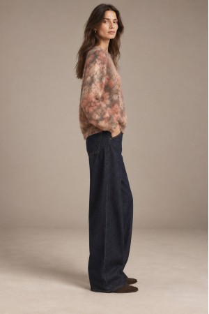 Peach Pastel Floral Mohair Jumper - AIMELIA BR3017