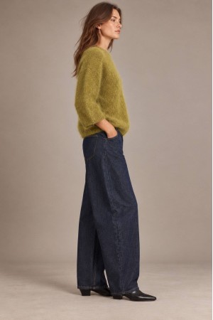 Lime Oversized Kid Mohair Jumper - AIMELIA BR3013 Lime Oversized Kid Mohair Jumper - AIMELIA BR3013