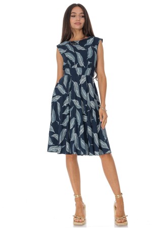 Rochie clos cu buzunare si imprimeu cu frunze Blumarin Roh DR4808