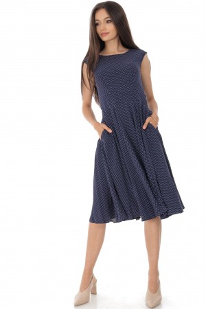 Printed Navy Spot Summer dress, Aimelia Dr4392 