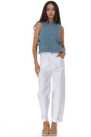 Casual top in denim with button detail Roh BR2984