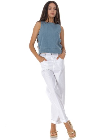 Casual top in denim with button detail Roh BR2984