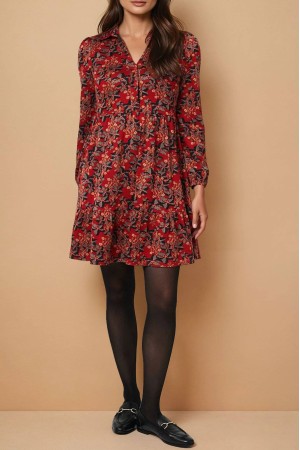 Printed tea dress Wine Roh DR4785