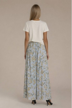 Women’s Grey Maxi Skirt in Viscose with Pockets 