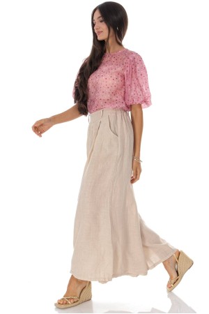 Casual linen trousers with pockets in Beige Roh TR584