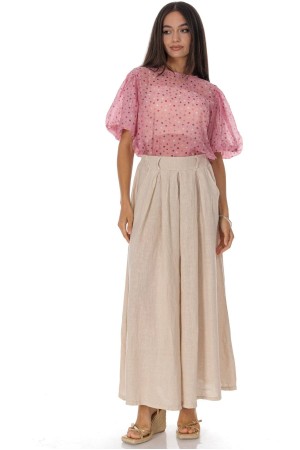 Casual linen trousers with pockets in Beige Roh TR584