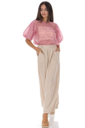 Casual linen trousers with pockets in Beige Roh TR584