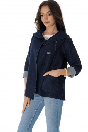 Short asymmetric jacket in Denim Aimelia Jr639