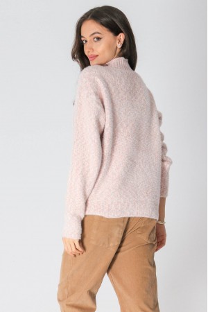 Soft chunky high neck jumper ,Pink, Aimelia BR2635
